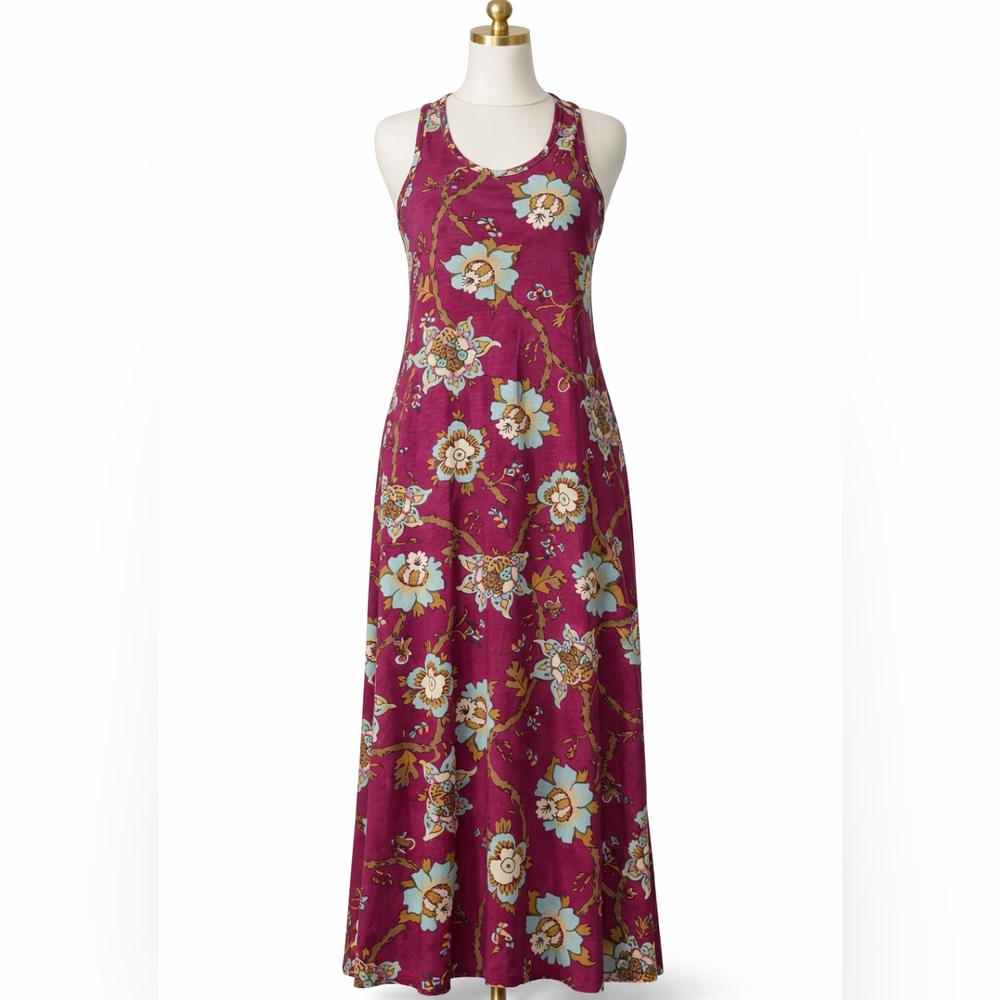 FLORAL MAXI DRESS WITH‎ RACER BACK